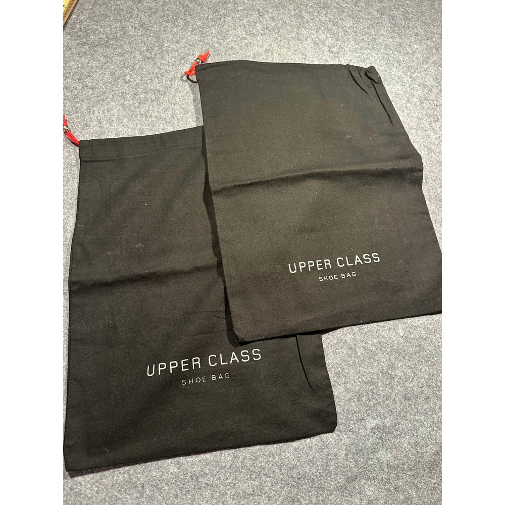 Virgin Atlantic Upper Class Shoe Bag Set Black Travel Drawstring Pouches 2 Pack - Picture 2 of 2